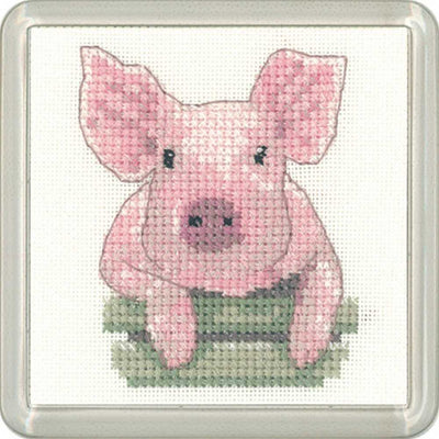Pig   Cross Stitch Coaster Kit Heritage Crafts