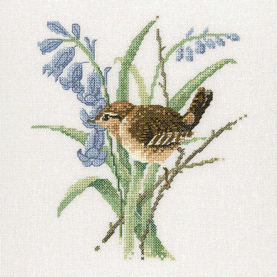 Wren Cross Stitch Kit  Heritage Crafts (Evenweave)