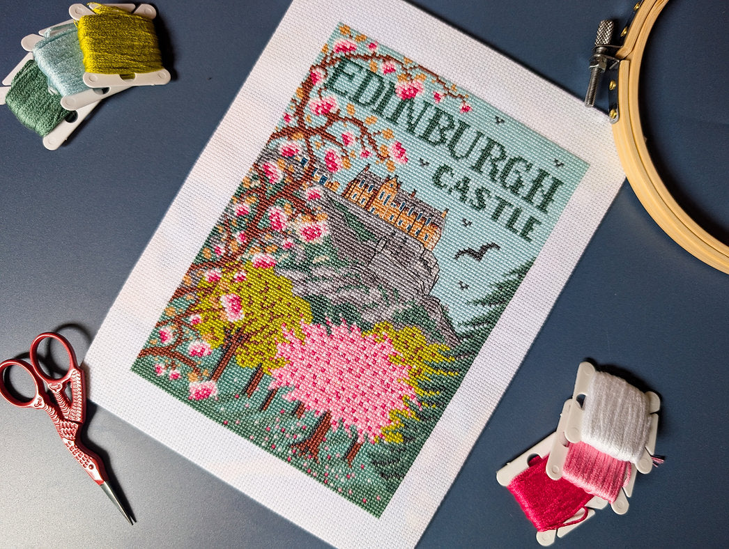 Edinburgh in Bloom Cross Stitch Kit - Trouvaille Stitch Kits