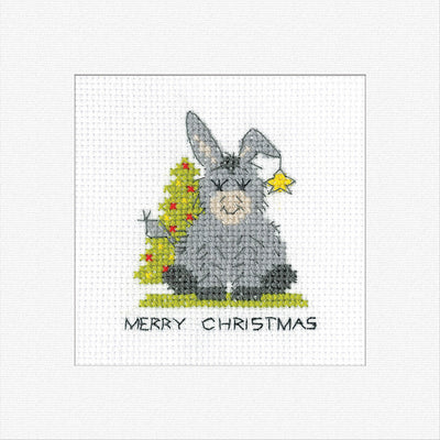 Donkey Christmas Tree Cross Stitch Card - Heritage Crafts
