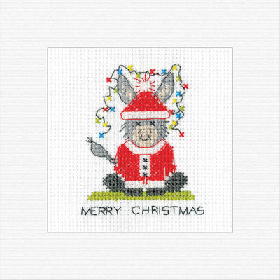 Donkey Santa Cross Stitch Card - Heritage Crafts