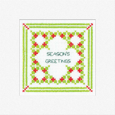 Christmas Season's Greetings Cross Stitch Card - Heritage Crafts