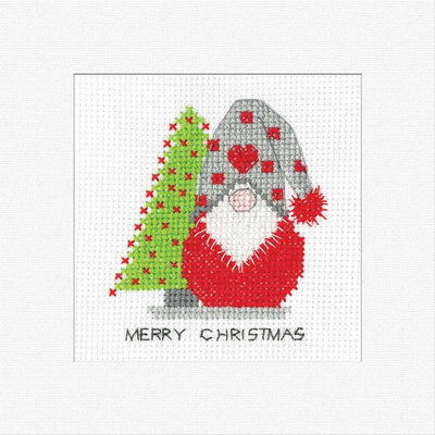 Christmas Tree Cross Stitch Card - Gonk - Heritage Crafts