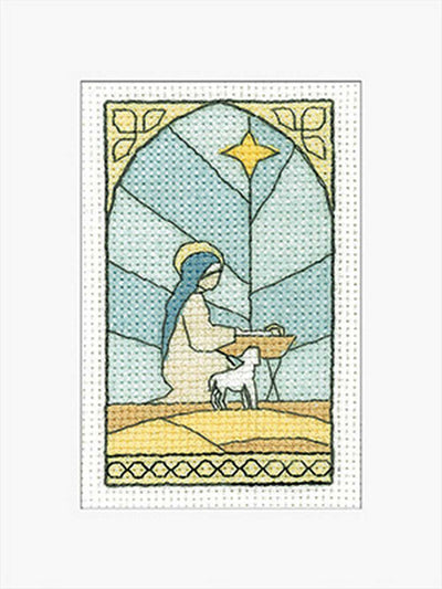 In The Stable Greeting Card  Cross Stitch Kit Heritage Crafts