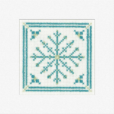 Christmas Snowflake (Teal) Cross Stitch Card - Heritage Crafts