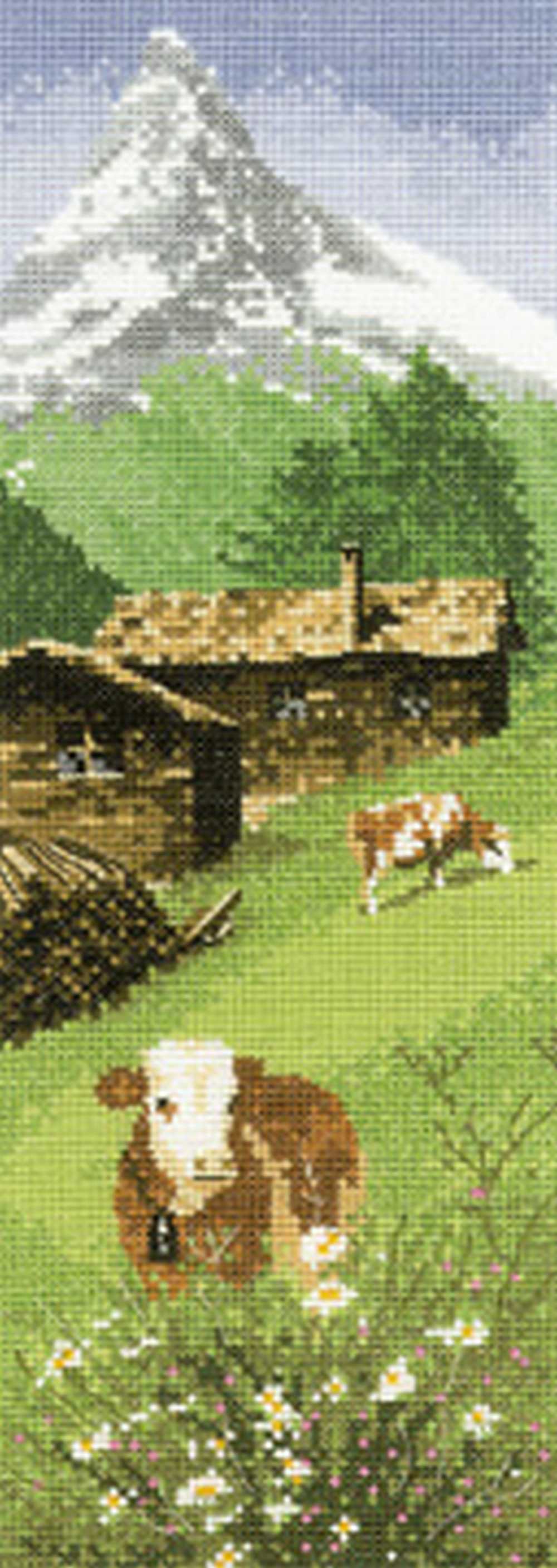 Alpine Meadow by John Clayton Cross Stitch Kit Heritage Crafts