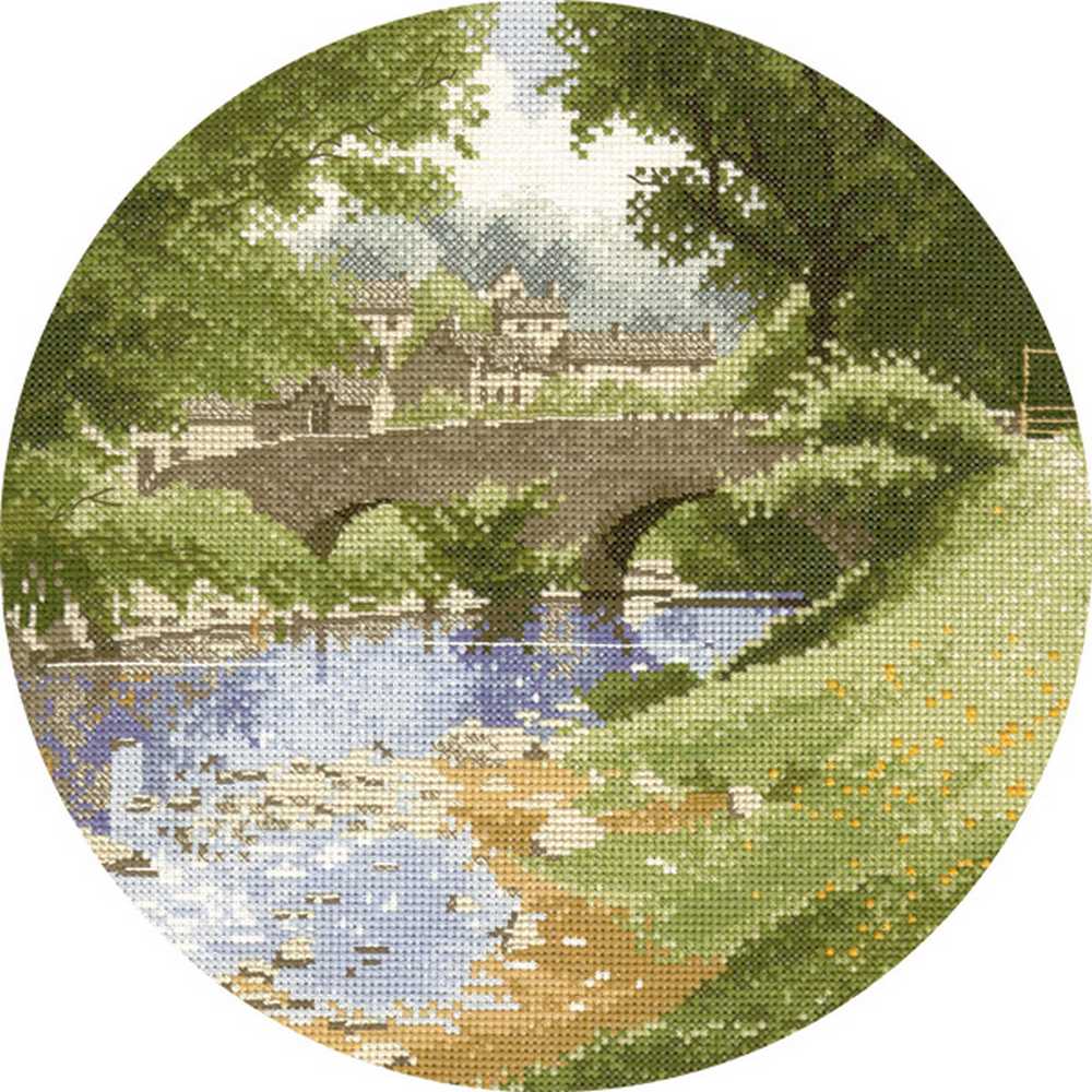 Riverside John Clayton Circles Cross Stitch Kit Heritage Crafts (Evenweave)