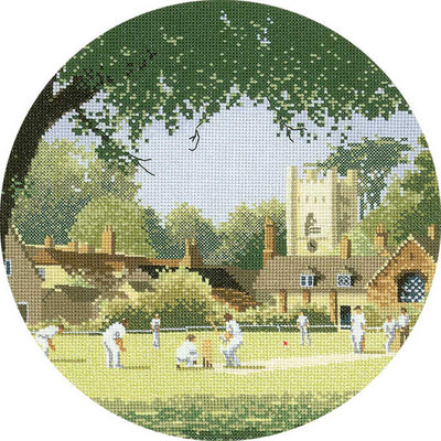 Sunday Cricket John Clayton Circles Cross Stitch Kit Heritage Crafts (Evenweave)
