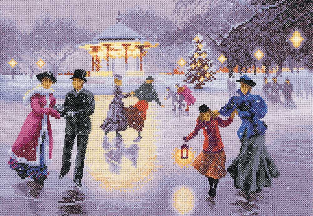 Christmas Skaters  Cross Stitch Kit Heritage Crafts