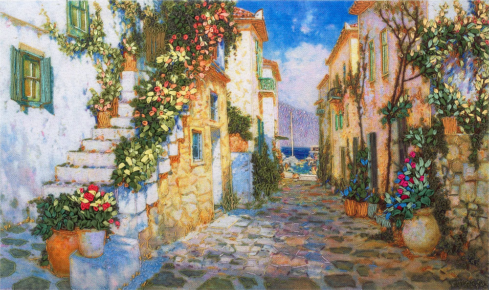 Street Leading to the Sea Ribbon Embroidery Kit ~ PANNA