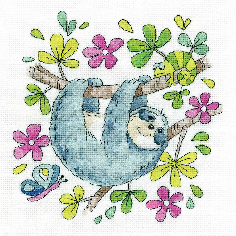 Sloth  Cross Stitch Kit Heritage Crafts