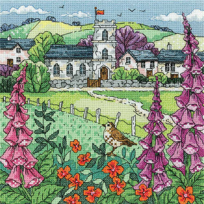 Village Church  Cross Stitch Kit Heritage Crafts