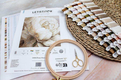 Peony Poses Cross Stitch Kit - Letitstitch