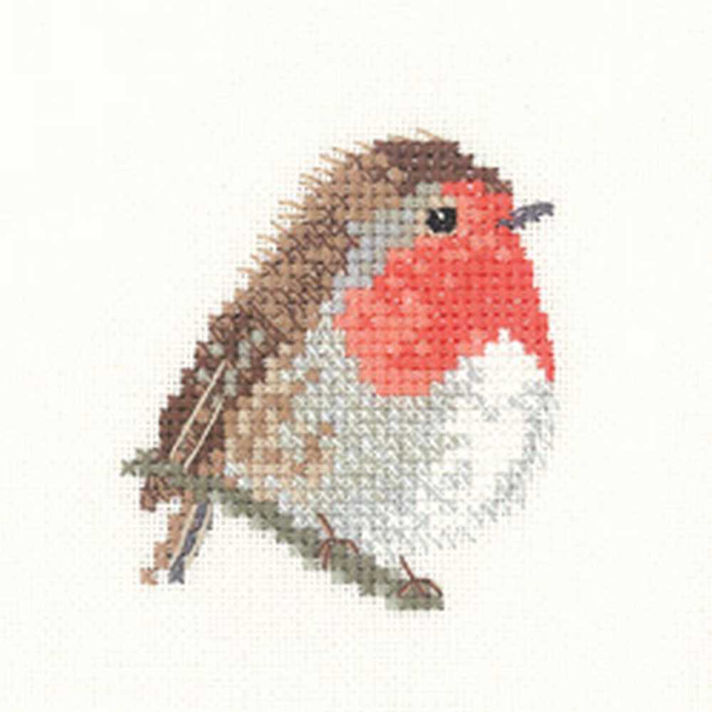 Robin  Cross Stitch Kit Heritage Crafts