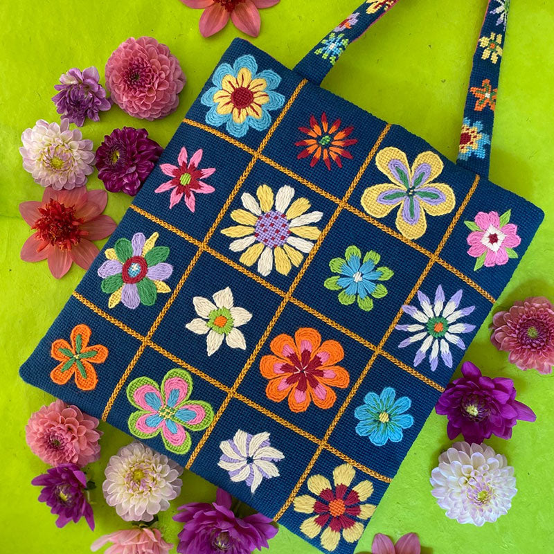 Millefiori Tote Bag ~ Glorafilia Tapestry Needlepoint Kit
