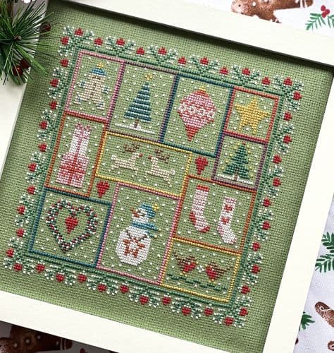 Mini Project Christmas Patchwork Cross Stitch Kit Historical Sampler Co