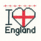 I Love England Mini Cross Stitch Heritage Crafts SALE