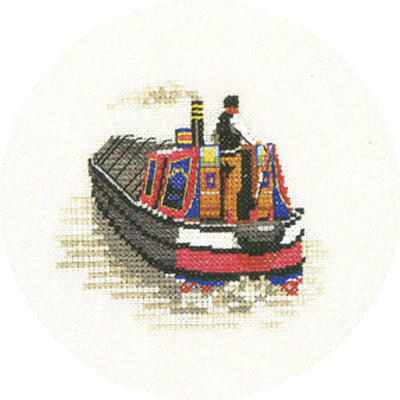 Traditional Narrowboat Cross Stitch Kit Heritage Crafts (Evenweave)