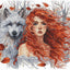 The Ginger Girl & The Wolf Cross Stitch Kit ~ AVA Stitch