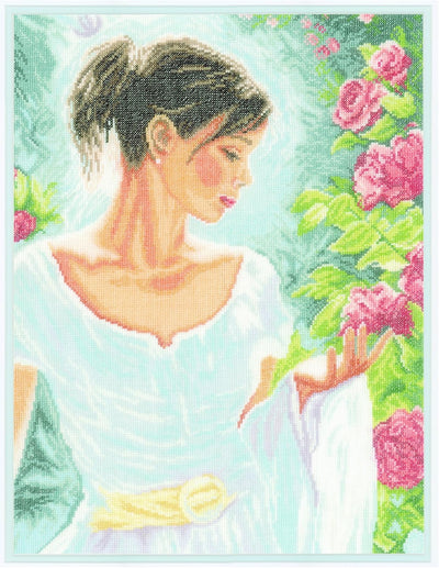 Romance Red Flowers Cross Stitch Kit ~ Lanarte SALE