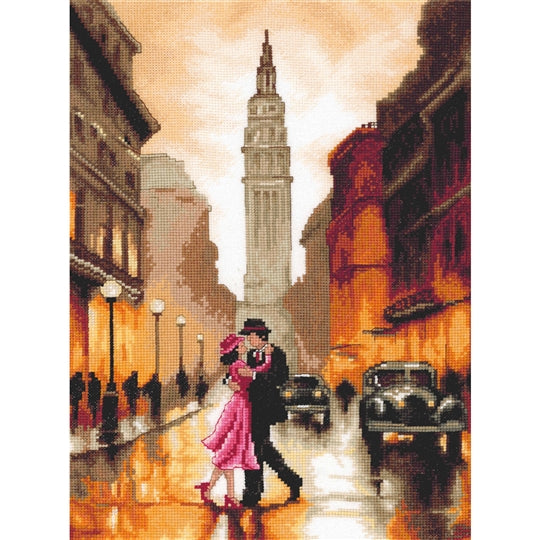 Dancing in New York Cross Stitch Kit ~ Lanarte (Evenweave)
