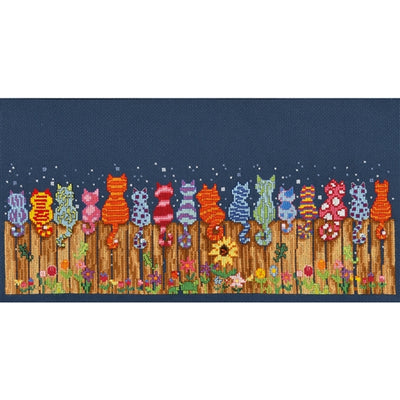 Cats On Fence Cross Stitch Kit ~ Vervaco