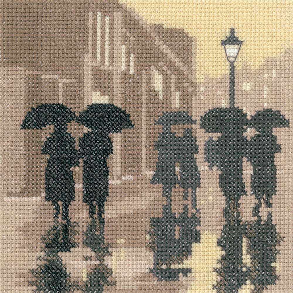 Brollies Silhouettes Cross Stitch Kit Heritage Crafts