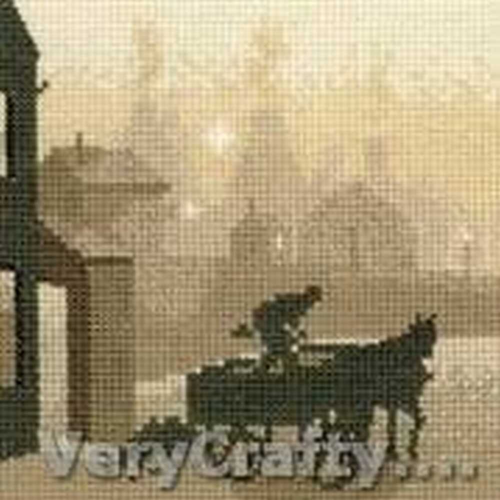 The Coalman Silhouettes Cross Stitch Kit Heritage Crafts (Evenweave)