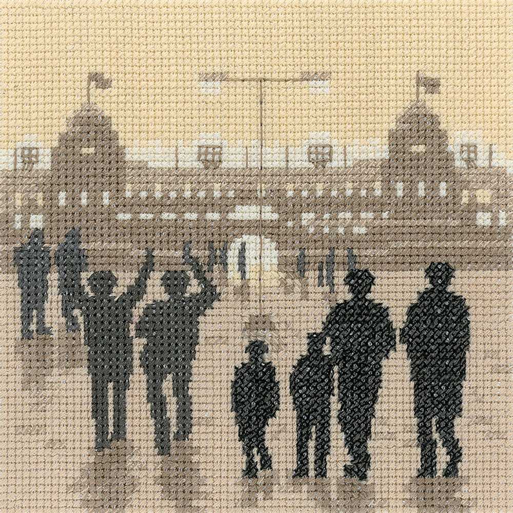 Evening Kick Off Silhouettes Cross Stitch Kit Heritage Crafts (Evenweave)