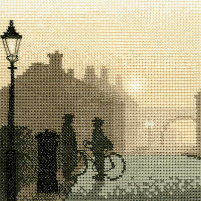 First Post Silhouettes Cross Stitch Kit Heritage Crafts (Evenweave)