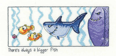 Always a Bigger Fish  Cross Stitch Kit Heritage Crafts
