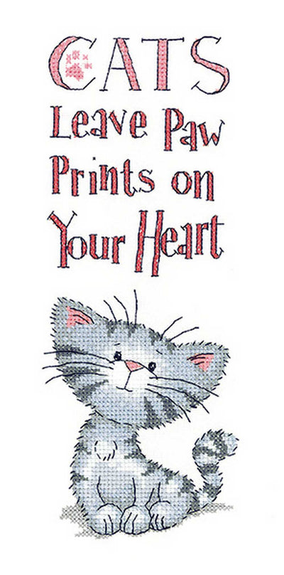 Cats' Paw Prints   Cross Stitch Kit Heritage Crafts (Evenweave)