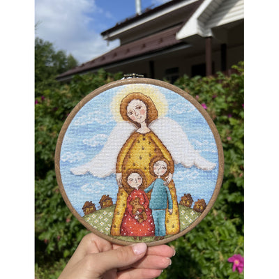 Under Angel's Guard Cross Stitch Kit - Andriana