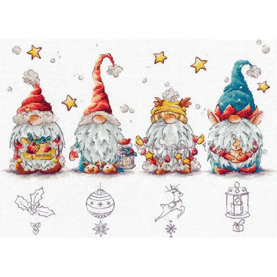 Christmas Gnomes Cross Stitch Kit - Andriana
