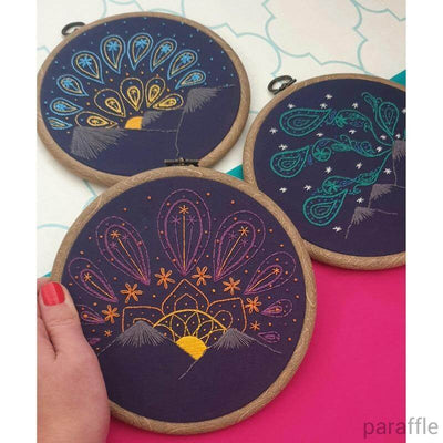 Three Paisley Skies Designs Kit ~ Paraffle Embroidery