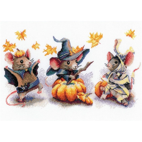 Riolis Cross Stitch Kit - Spooky Mouse Trio