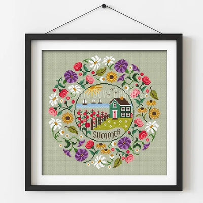 Little Dove Designs Cross Stitch Kit - Seasonal Circle ~ Spring Summer