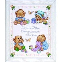 Baby Bears Baby Sampler Cross Stitch Kit - Design Works SALE