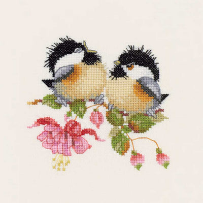 Fuchsia Chick-Chat Cross Stitch Kit Heritage Crafts (Evenweave)