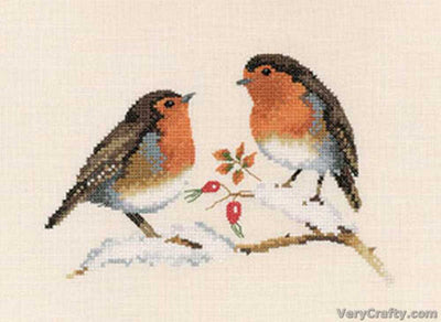 Winter Robins Cross Stitch CHART Heritage Crafts