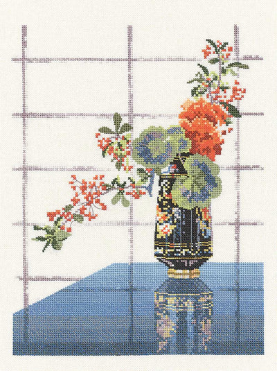Oriental Vase  Cross Stitch Kit Heritage Crafts (Evenweave)