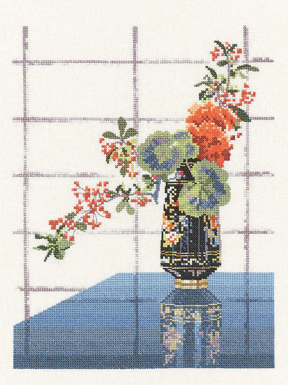 Oriental Vase  Cross Stitch Kit Heritage Crafts (Evenweave)