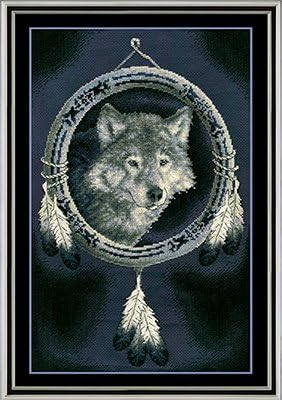 White Wolf Dreamcatcher Cross Stitch Kit ~ PANNA