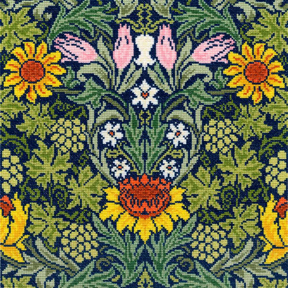 Sunflowers - William Morris  Cross Stitch Kit From Bothy Threads