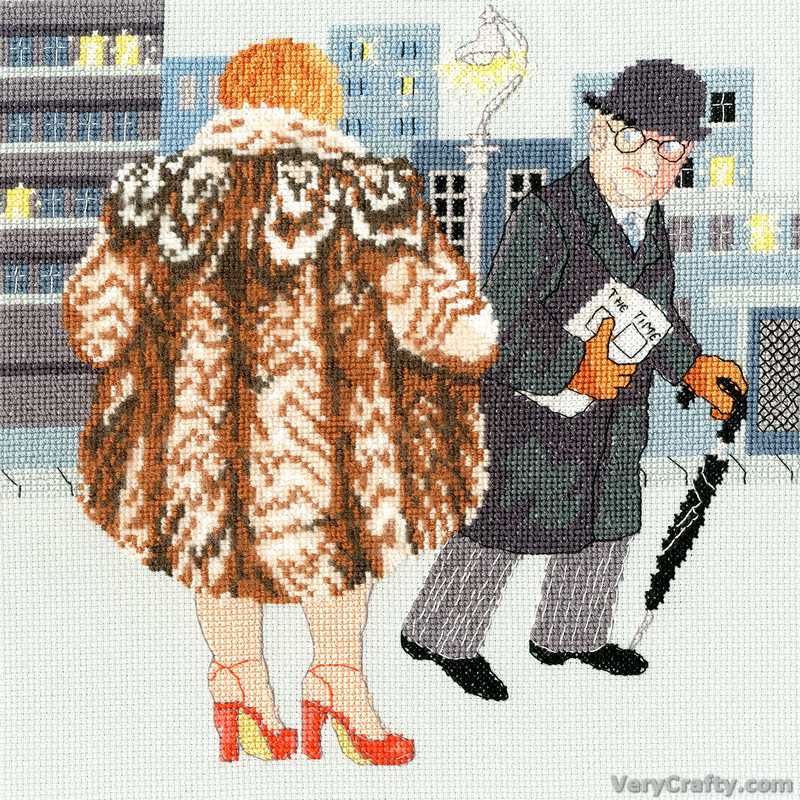 My Fur Coat - Bothy Threads Beryl Cook Counted Cross Stitch Kit