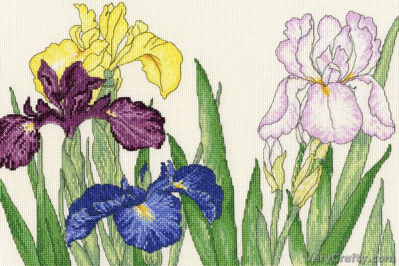 Iris Blooms Counted Cross Stitch Kit by Bothy Threads