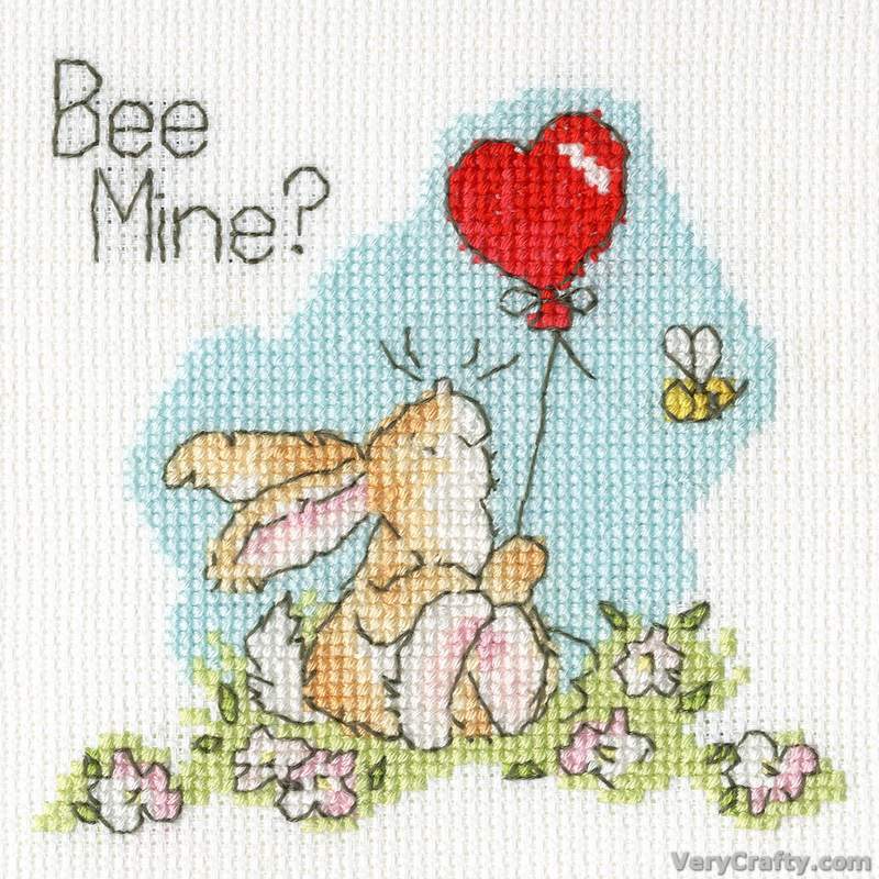 Bee Mine? Counted Cross Stitch Kit by Bothy Threads Greetings Card