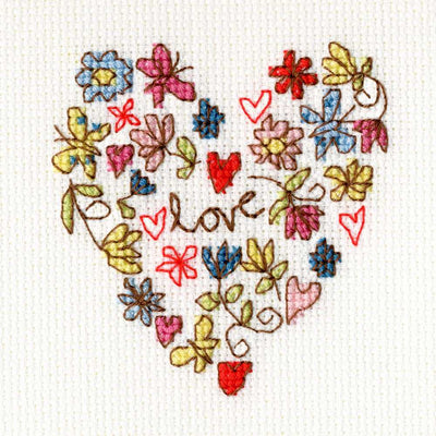 Sweet Heart Card - Counted Cross Stitch Greetings Card Kit From Bothy Threads