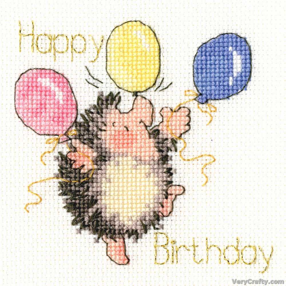 Birthday Balloons Cross Stitch Card Kit - Bothy Threads