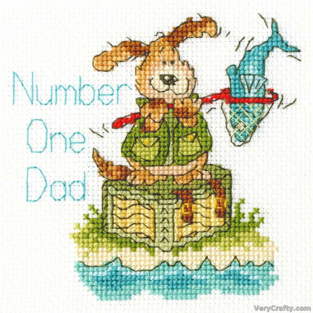 Number One Dad Cross Stitch Card Kit - Bothy Threads